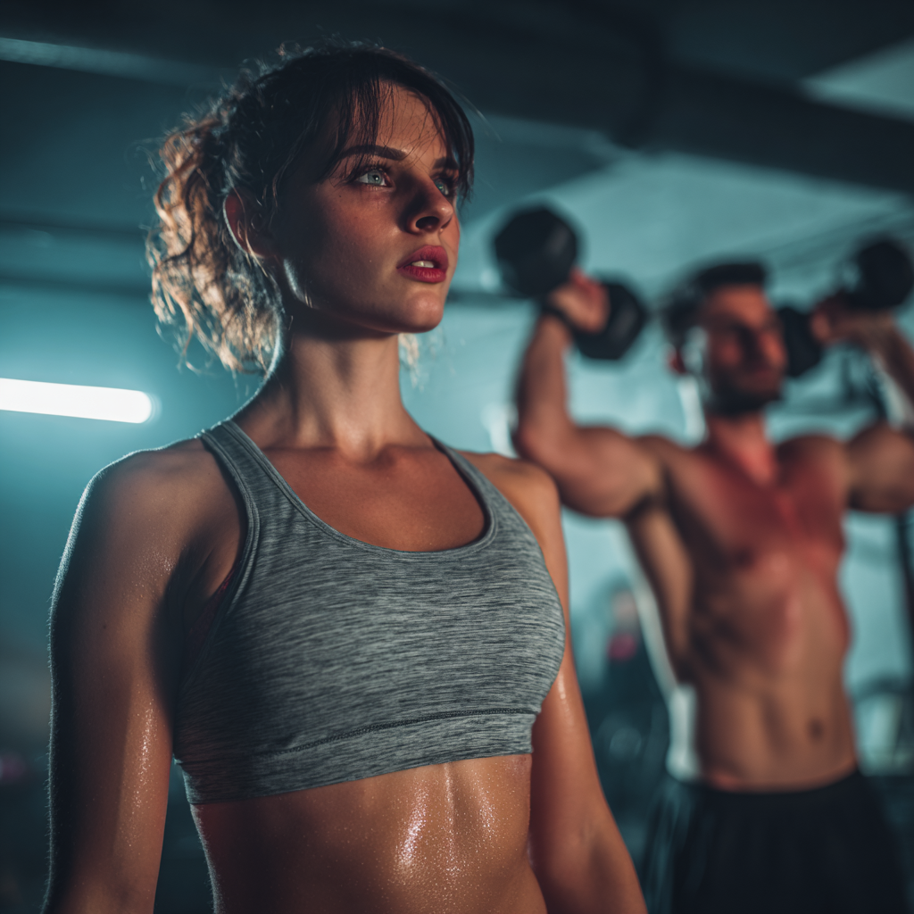 Femeie română în vârstă de 40 de ani făcând exerciții la birou